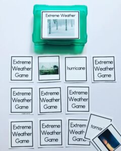photo of extreme weather matching vocabulary game