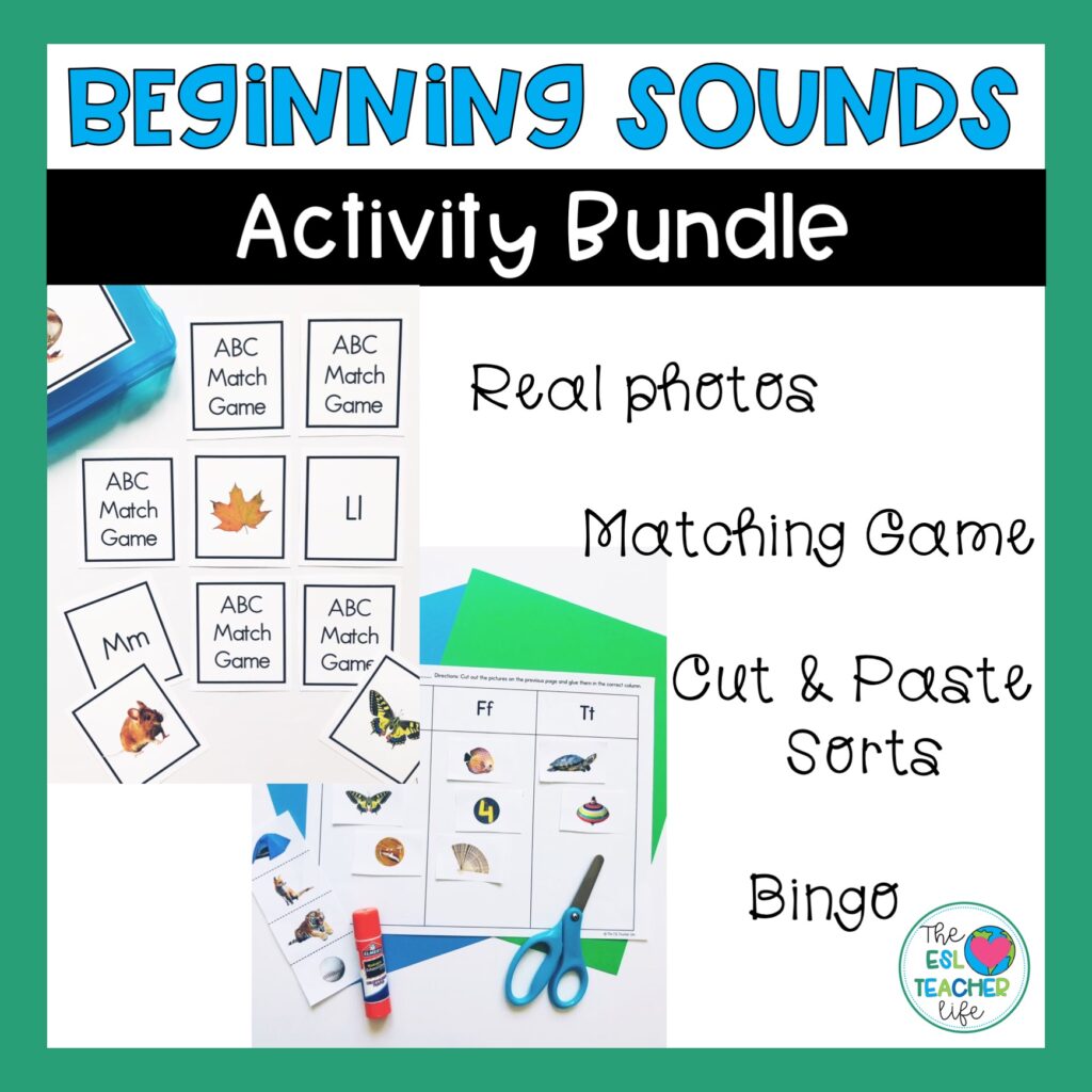 image of TPT resource for teaching letter sounds to English learners
