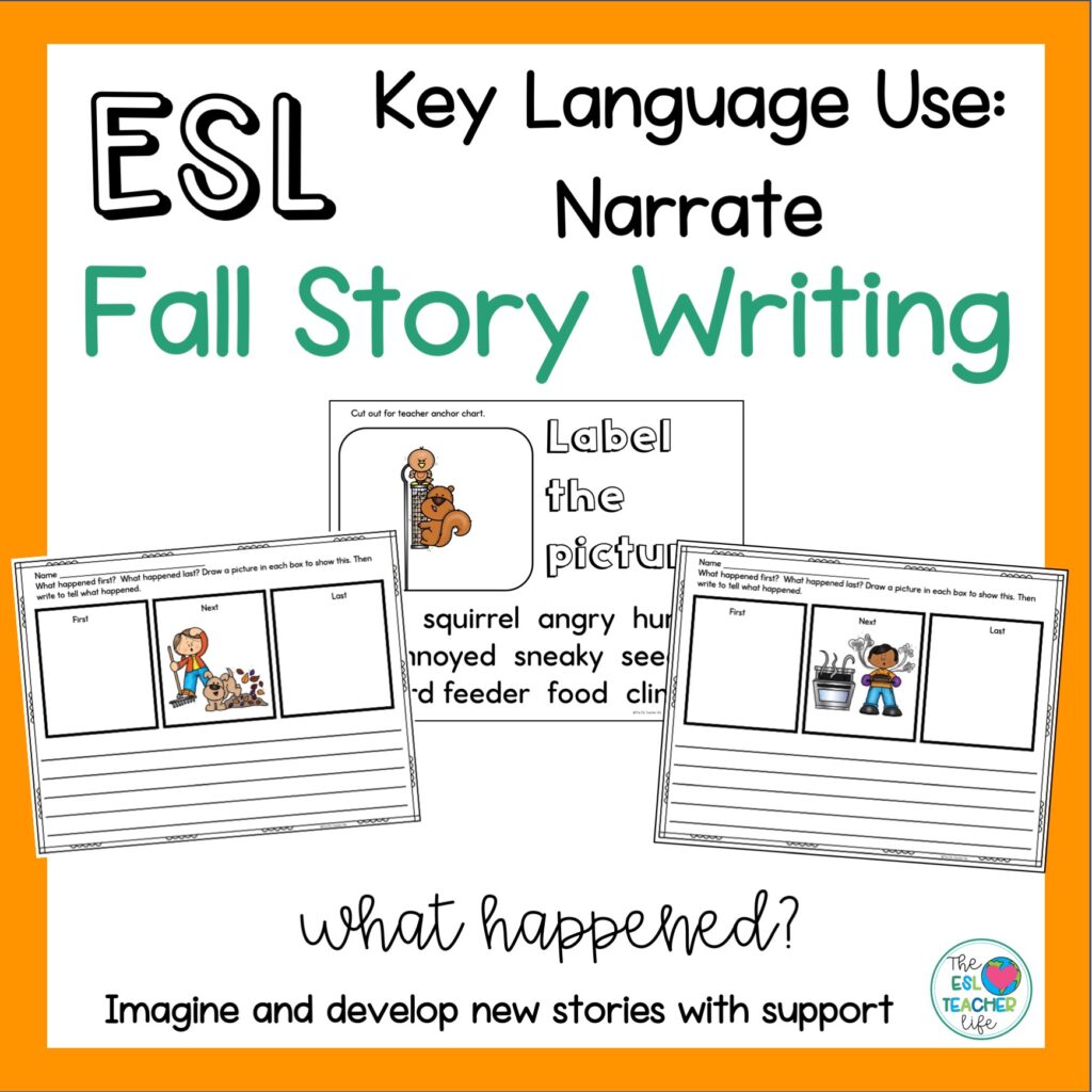 cover page of ESL fall writing activities resource