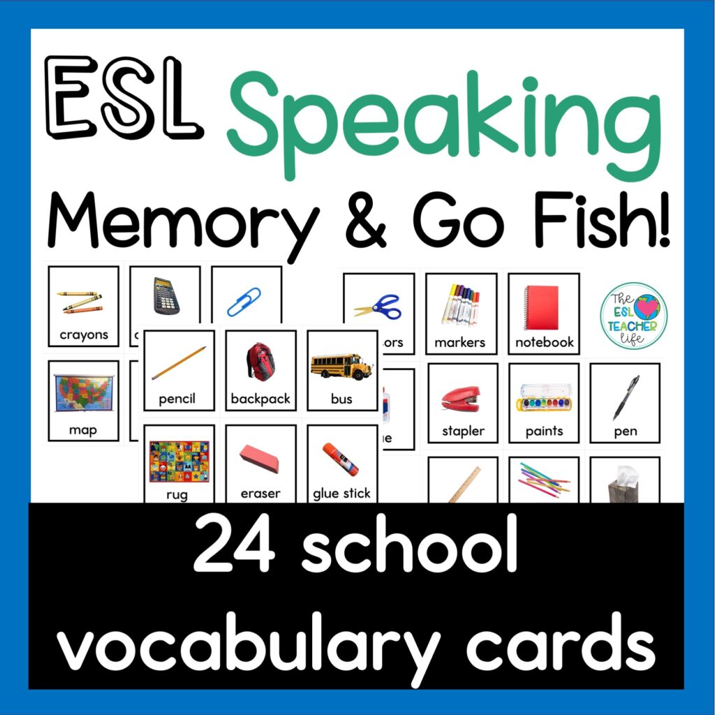 newcomer speaking games resource with vocabulary cards on TPT