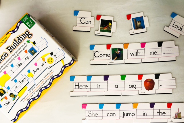 photo of sentence building game