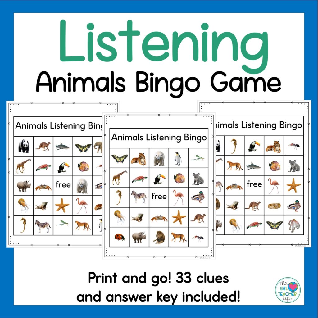 Animals Listening Bingo resource cover