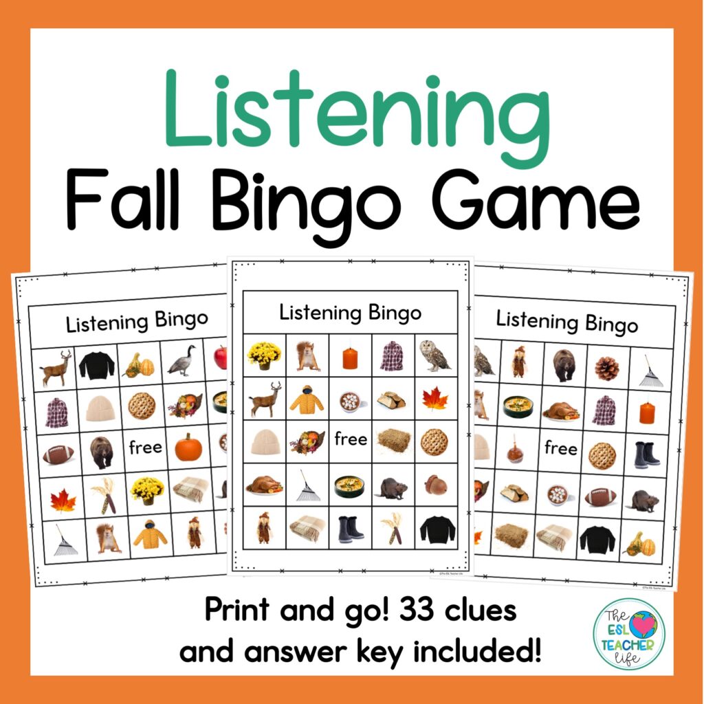 Fall Listening Bingo games cover