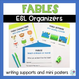 cover of TPT fables resource for teaching fables in ESL