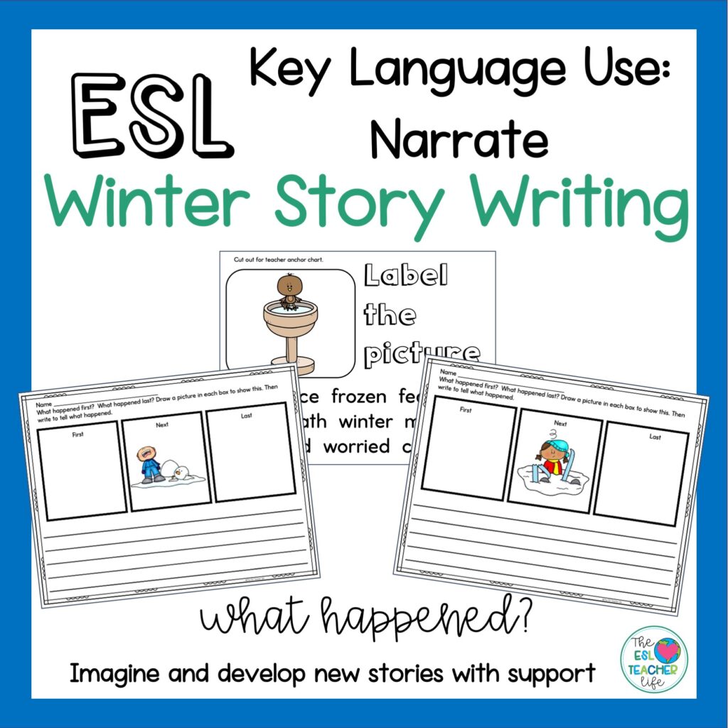 cover of TPT resource winter story writing