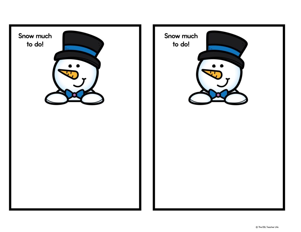 photo of printable paper with snowmen for easy teacher gift idea