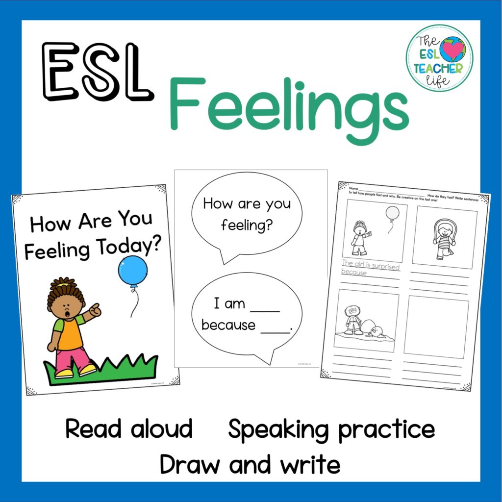 cover of TPT resource on ESL Feelings