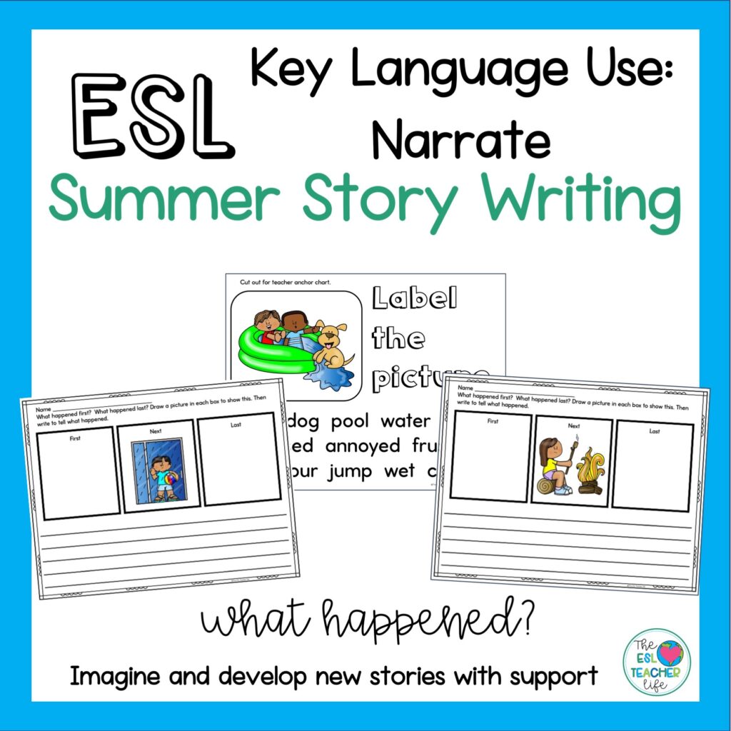 cover of summer story writing resource on TPT