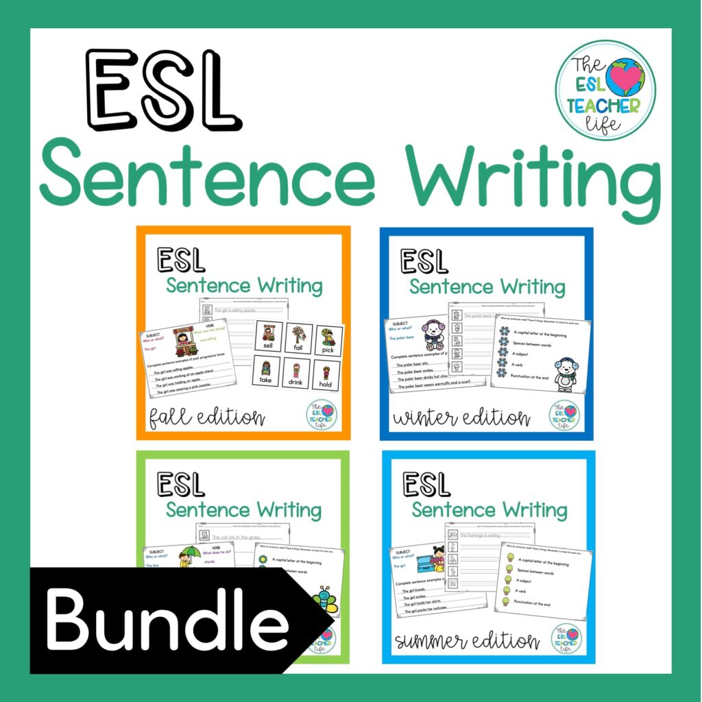 Cover of sentence writing all year bundle