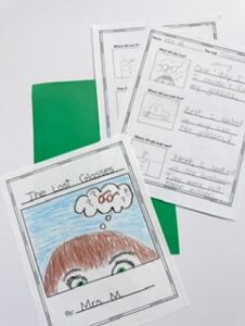 narrative writing teacher example of planning sheet and cover page