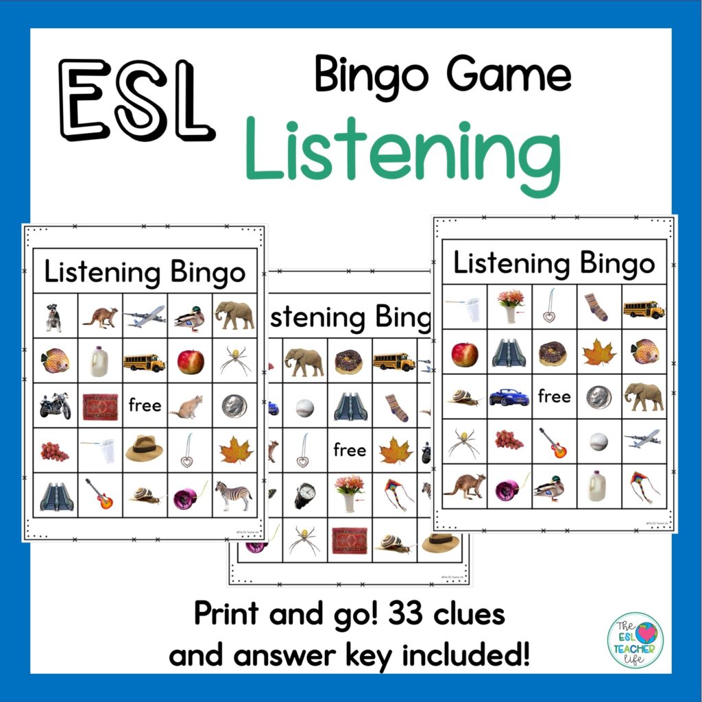 ESL listening game-bingo