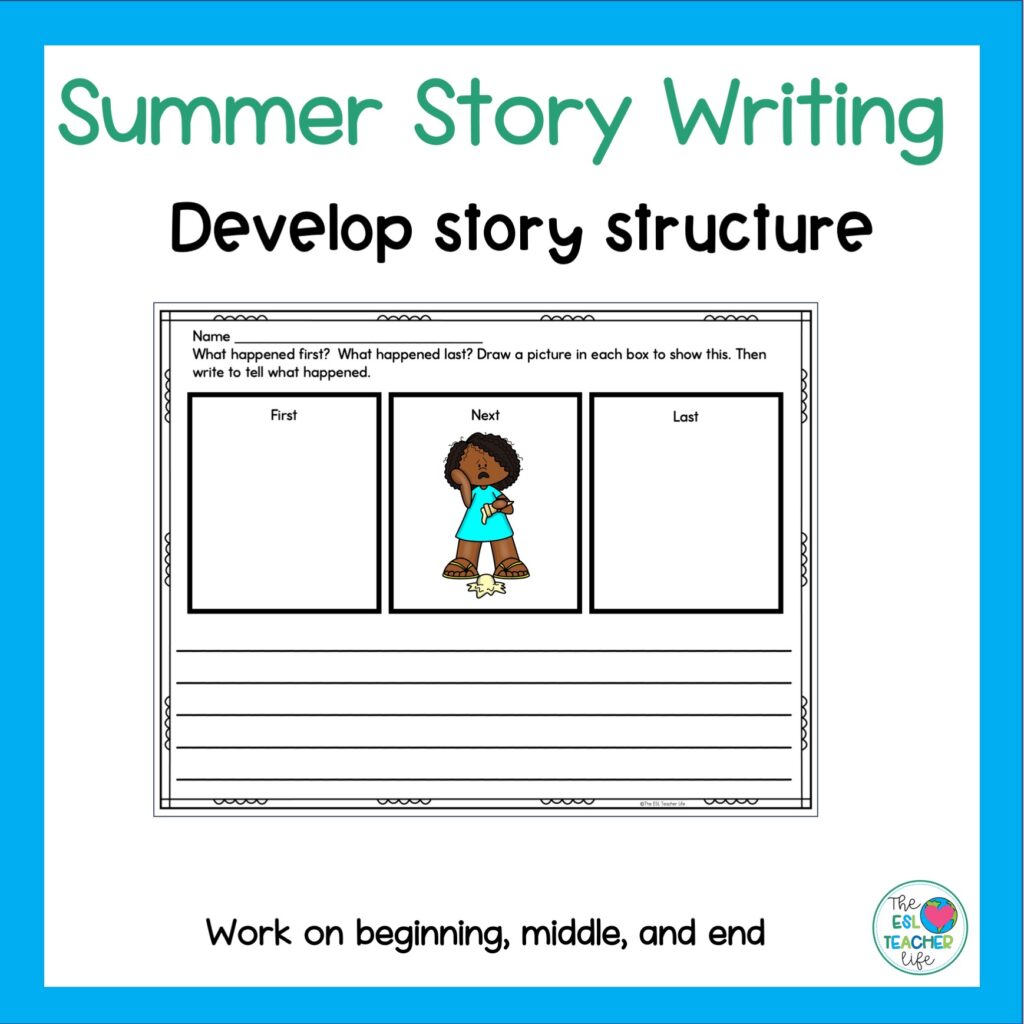 summer narrative writing resource for English learners