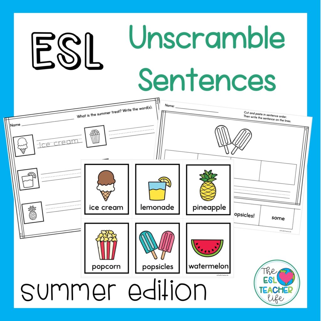 cover of summer sentence build resource