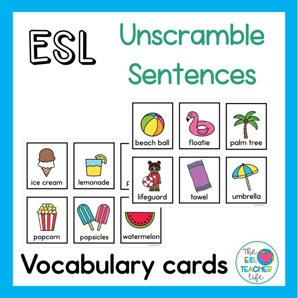 summer fun vocabulary cards