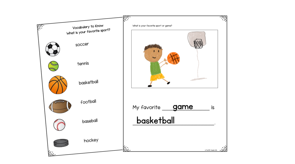 supporting MLs with example of drawing of child playing basketball