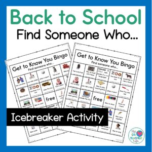 cover of TPT resource back to school icebreaker activity