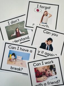 visual cue cards for a newcomer friendly classroom