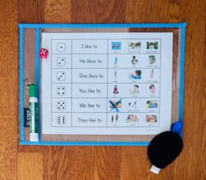 roll and speak vocabulary game