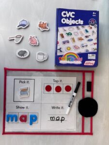 cvc words in the ESL classroom using foam manipulatives and phonics mats