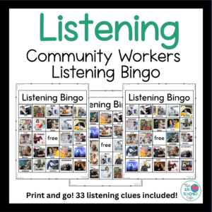 Community Workers Bingo Game resource hat can be used for ESL Sub Plans
