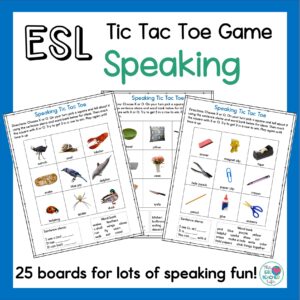 ESL Speaking Games resource used for ESL sub plans