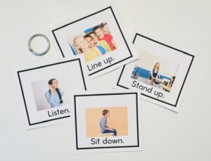 4 real photo visual cue cards with ring